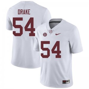 NCAA Men's Alabama Crimson Tide #54 Trae Drake Stitched College 2018 Nike Authentic White Football Jersey DM17O26QR